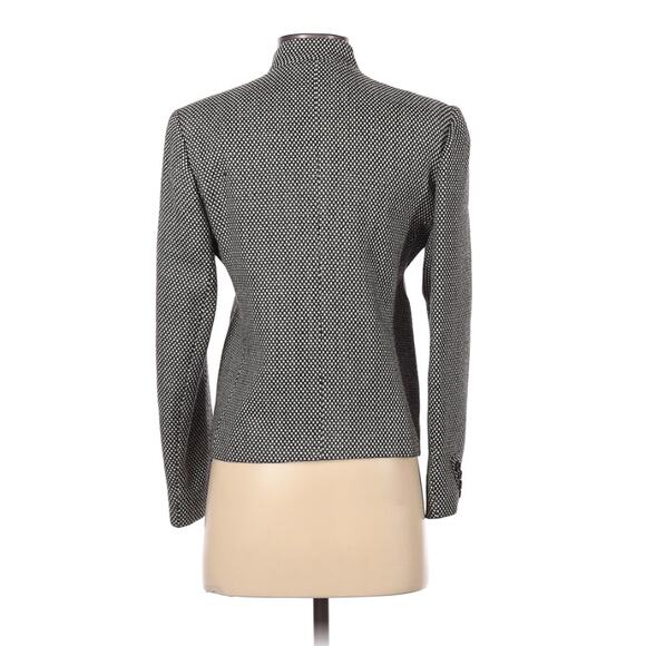 vintage TAILORED BY HARLAN usa black white textured 100% wool mock blazer - Picture 3 of 11